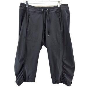 Calvin Klein Performance‎ Capri Pants Womens XL Cropped Drawstring Grey Mid Rise